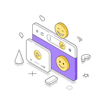 Isometric vector illustration of customer feedback. A concept for user satisf Stock Illustration