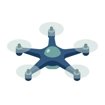 Isometric Vector Illustration Of A Five Rotor Drone Pentacopter Unmanned Ae.. Stock Illustration