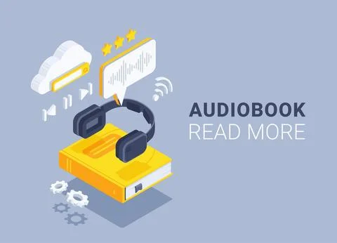 Isometric vector illustration on gray background, yellow book and black headp Illustrazione stock