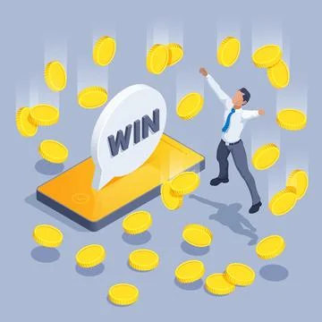 Isometric vector illustration on a gray background, a man in business clothes Stock Illustration
