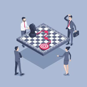 Isometric vector illustration on gray background, people in business clothes  Stock Illustration