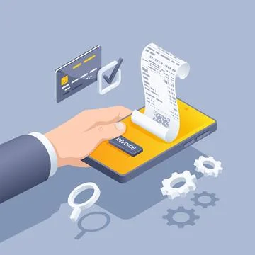 Isometric vector illustration on a gray background, a man in a business suit  Stock Illustration