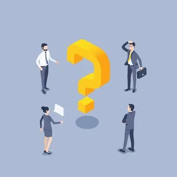 Isometric vector illustration on gray background, people in dell's clothes ar Illustrazione stock