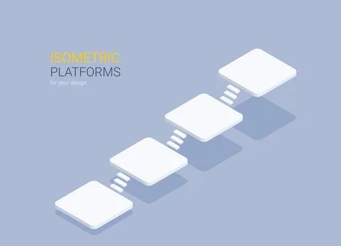 Isometric vector illustration on gray background, isometric platforms for cre Stock Illustration