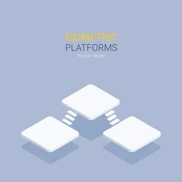 Isometric vector illustration on gray background, isometric platforms for cre Stock Illustration