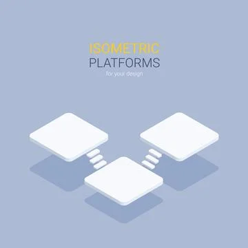 Isometric vector illustration on gray background, isometric platforms for cre Stock Illustration