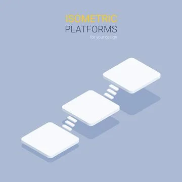 Isometric vector illustration on gray background, isometric platforms for cre Stock Illustration