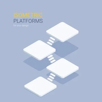 Isometric vector illustration on gray background, isometric platforms for cre Stock Illustration