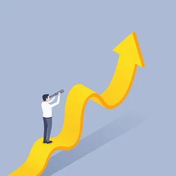 Isometric vector illustration on a gray background, distant perspectives, a m Stock Illustration
