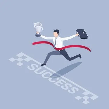 Isometric vector illustration on a gray background, a man in business clothes Stock Illustration