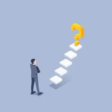 Isometric vector illustration on a gray background, a man in a business suit  Stock Illustration