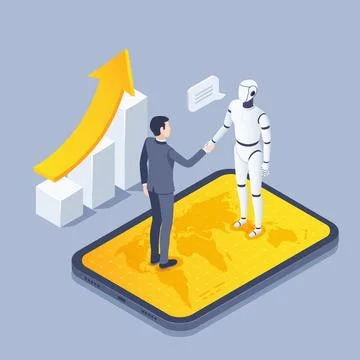 Isometric vector illustration on a gray background, a man in a business suit  Stockillustratie