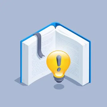 Isometric vector illustration on gray background, open book with bookmark and 스톡 일러스트