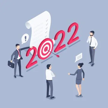 Isometric vector illustration on gray background, people in business clothes  Stock Illustration