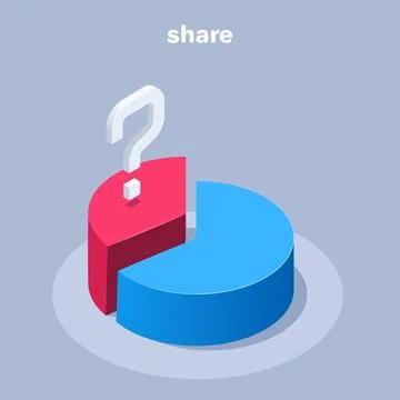 Isometric vector illustration on a gray background, a circular chart divided  Stock Illustration