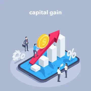 Isometric vector illustration on a gray background, a man in business clothes Illustrazione stock