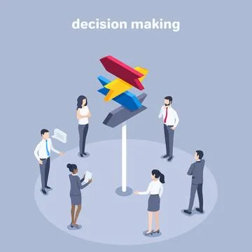 Isometric vector illustration on a gray background, people in business clothe Stock Illustration
