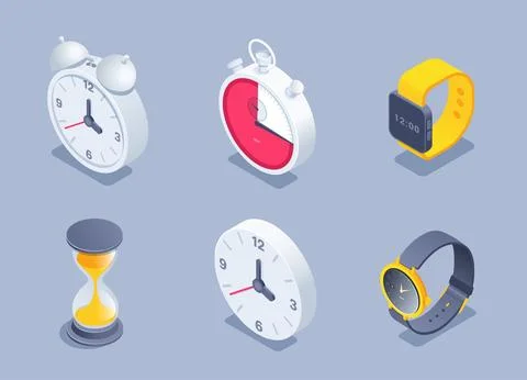 Isometric vector illustration on a gray background, a set consisting of an al Stock Illustration