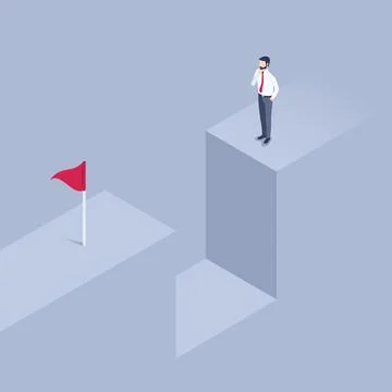 Isometric vector illustration on a gray background, a man in business clothes Stock Illustration