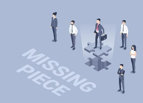 Isometric vector illustration on a gray background, a man in a business suit  Stock Illustration