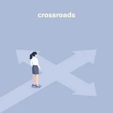 Isometric vector illustration on a gray background, woman in business clothes Stock Illustration