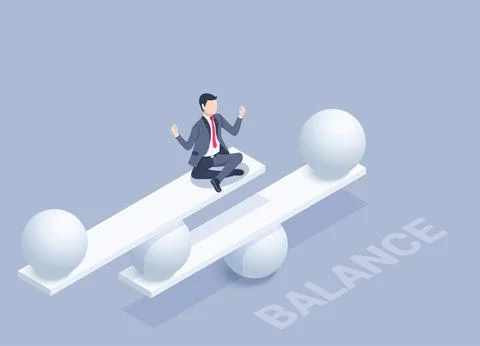 Isometric vector illustration on a gray background, a man in a business suit  Stock Illustration