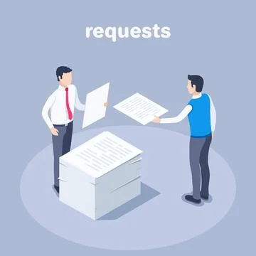 Isometric vector illustration on a gray background, men in business clothes n イラスト素材