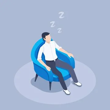 Isometric vector illustration on a gray background, a man in business clothes Stock Illustration