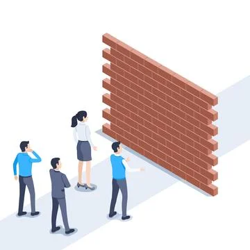 Isometric vector illustration on a gray background, men and women in business 스톡 일러스트