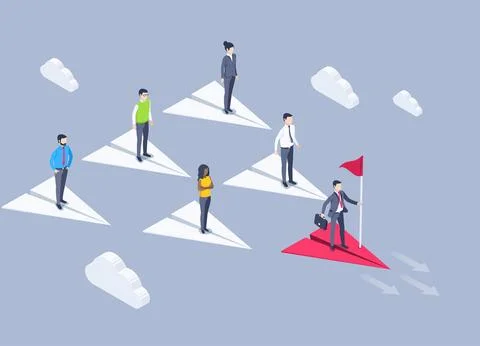 Isometric vector illustration on a gray background, a man in a business suit  Stock Illustration