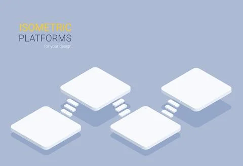 Isometric vector illustration on gray background, isometric platforms for cre Stock Illustration