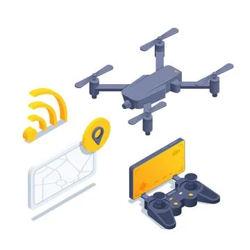 Isometric vector illustration isolated on white background, remote control an イラスト素材