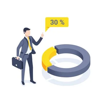 Isometric vector illustration isolated on white background, man in business s Illustrazione stock