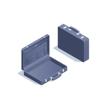 Isometric vector illustration isolated on white background, business briefcas イラスト素材