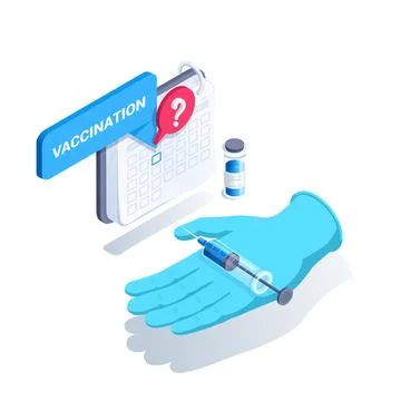 Isometric vector illustration isolated on white background, hand in a medical Stock Illustration