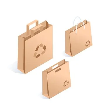 Isometric vector illustration isolated on white background, set of paper shop Illustration
