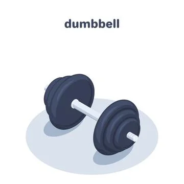 Isometric vector illustration isolated on white background, dumbbell icon for Stockillustratie