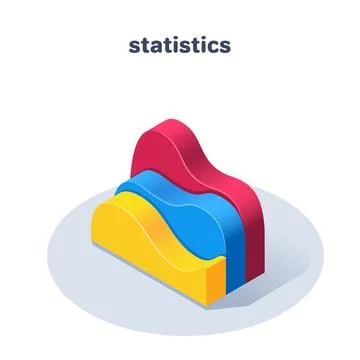 Isometric vector illustration isolated on white background, tricolor icon wav Stock Illustration