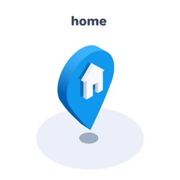 Isometric vector illustration isolated on white background, home page, locati Stock Illustration