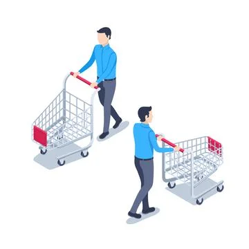 Isometric vector illustration isolated on white background, back and front vi Stock Illustration