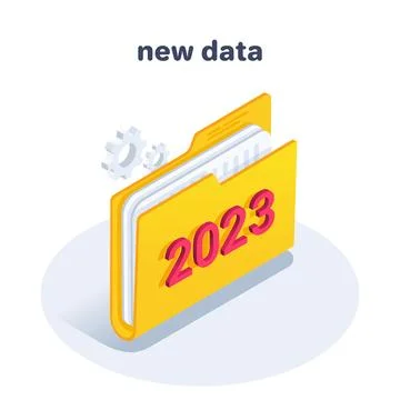 Isometric vector illustration isolated on white background, folder icon with  イラスト素材