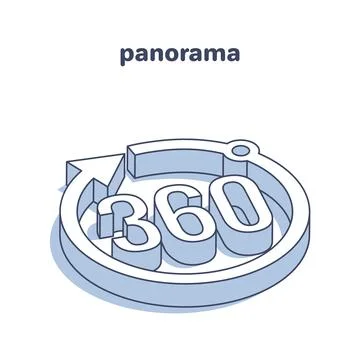 Isometric vector illustration isolated on white background, 360 degree panora Stock Illustration