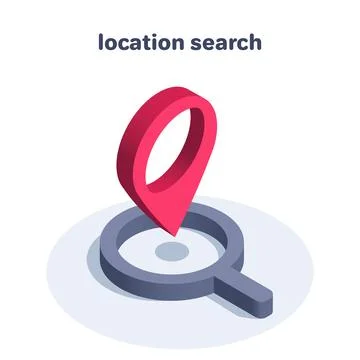 Isometric vector illustration isolated on white background, magnifying glass  Stock Illustration