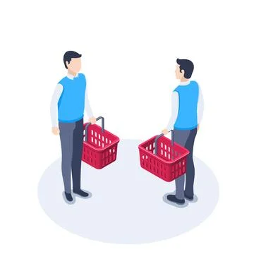Isometric vector illustration isolated on white background, back and front vi Stock Illustration