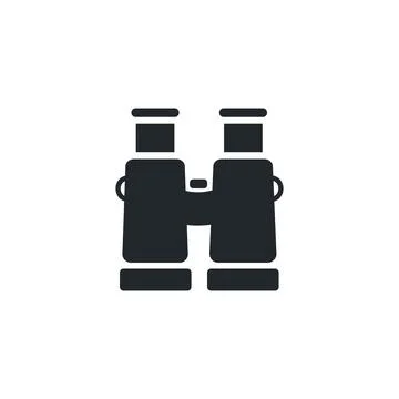 Isometric vector illustration isolated on white background, icon of binocular Illustrazione stock