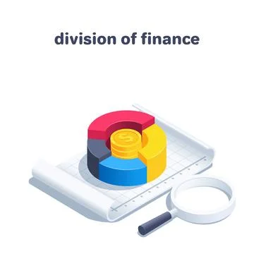 Isometric vector illustration isolated on white background, pie chart with co Stock Illustration