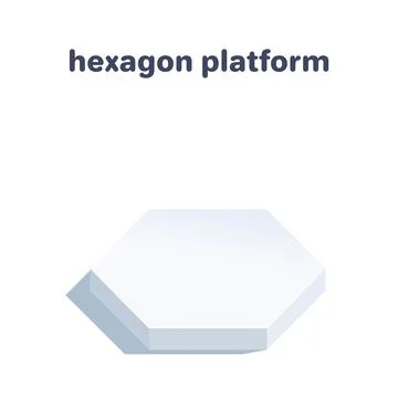 Isometric vector illustration isolated on white background, hexagonal platfor Illustrazione stock