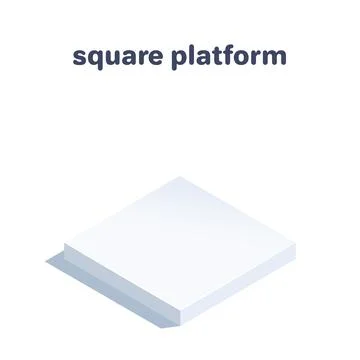 Isometric vector illustration isolated on white background, square platform w Stock Illustration