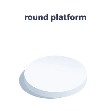 Isometric vector illustration isolated on white background, round platform wi Stock Illustration