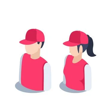 Isometric vector illustration isolated on white background, icons of people i Stock Illustration